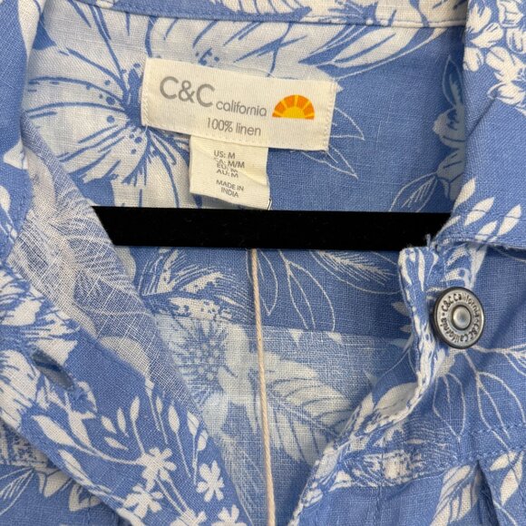 NWT C&C California Blue & White Button Up Jacket (Size: M) - Picture 2 of 4